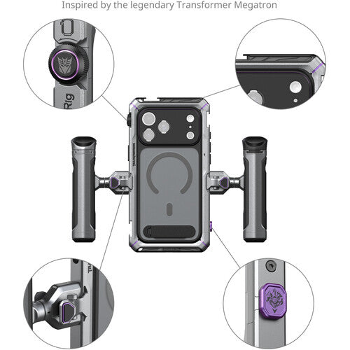 SmallRig Mobile Dual Handle Kit para iPhone 17 Pro Megatron Edition con T-Mount y 17mm Lens Backplates