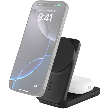 Belkin 2-en-1 Base de Carga Magnética Plegable Qi2 25W Negro