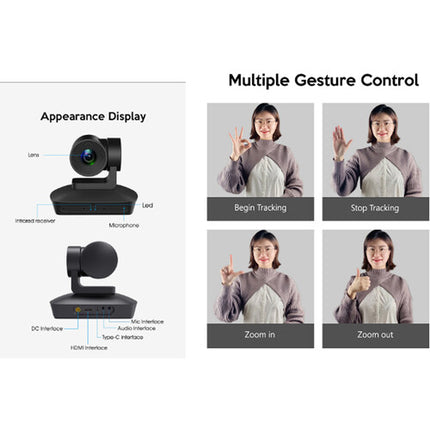 Moertek 4K PTZ Cámara inteligente con zoom óptico 10x Sensor 8.3MP