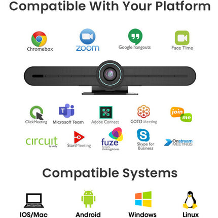 Moertek MC800H Barra de Video 4K Control Gestual AI 8MP HDMI USB-C