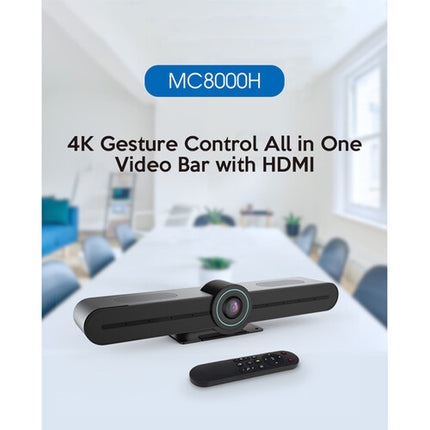 Moertek MC800H Barra de Video 4K Control Gestual AI 8MP HDMI USB-C