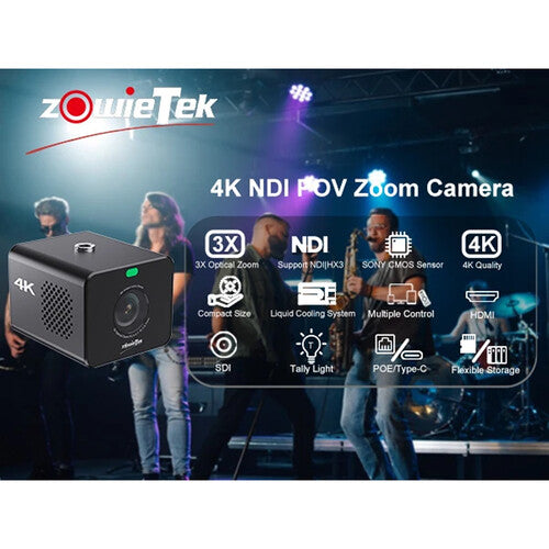 Zowietek ZowieCAM Cámara POV Zoom 4K UHD 8MP Sensor Sony 3x Óptico