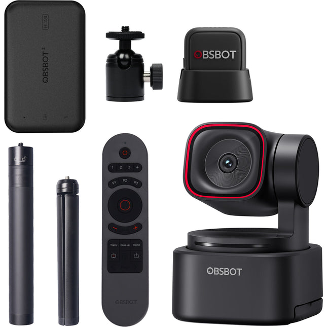 OBSBOT Tiny 3 Lite Webcam 4K con Gimbal 2 Ejes Kit Streaming