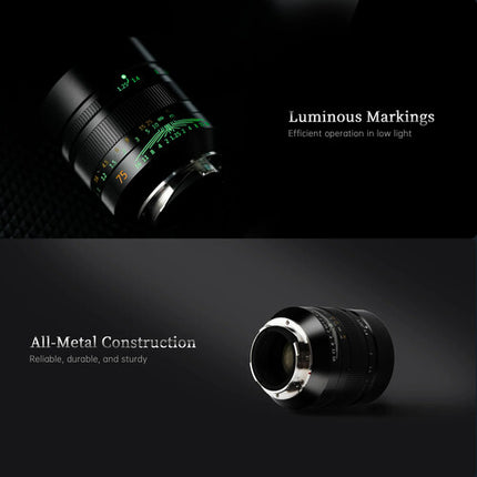 7Artisans 75mm f/1.25 II Lente para Leica M Teleobjetivo Manual 62mm