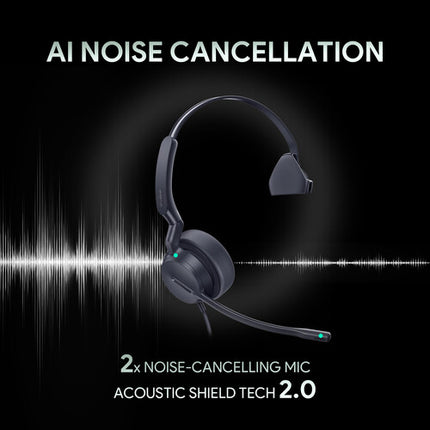 Yealink UH44 Mono Auricular USB-C/A con Cancelación de Ruido y Bolsa