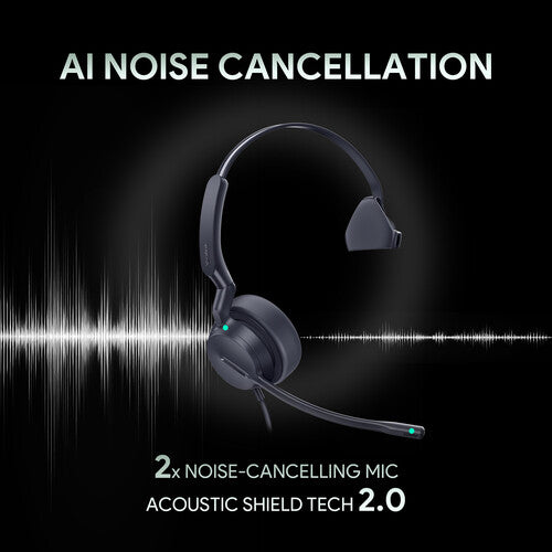Yealink UH44 Mono Auricular USB-C/A con Cancelación de Ruido y Bolsa