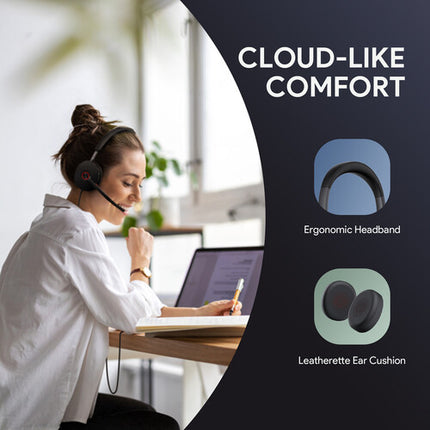 Yealink UH48 Auriculares USB-C/A Estéreo con Micrófonos Cancelación de Ruido 30mm y Bolsa Impermeable