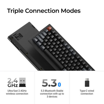 Keychron V1 Ultra 8K Teclado Mecánico Inalámbrico 2.4 GHz Bluetooth 5.3 8000 Hz Polling Rate