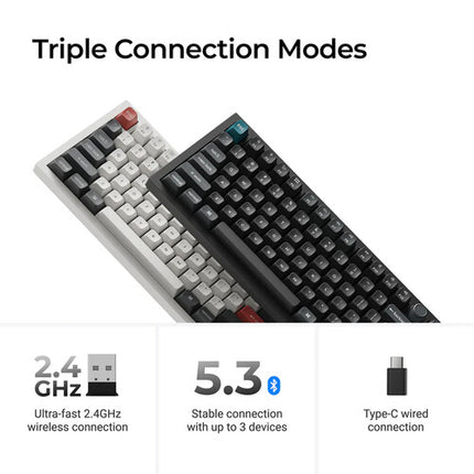 Keychron Q6 Ultra 8K Teclado Mecánico Inalámbrico Blanco Switches Red