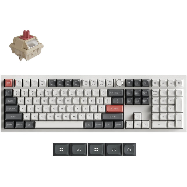 Keychron Q6 Ultra 8K Teclado Mecánico Inalámbrico Blanco Switches Red