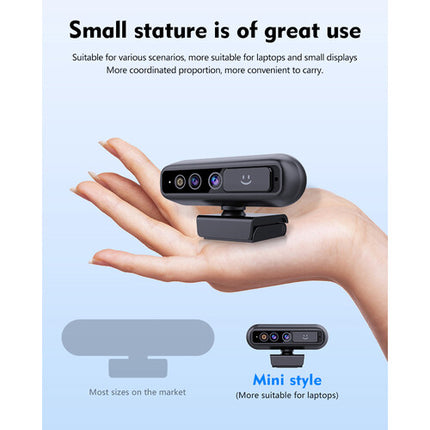 Moertek 2K MINI IR Webcam Reconocimiento Facial 5MP 77° USB-C Plug-and-Play