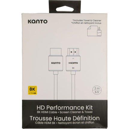 Kanto Living Cable HDMI 8K 6.5 pies y Kit Limpieza con Paño Microfibra 12"