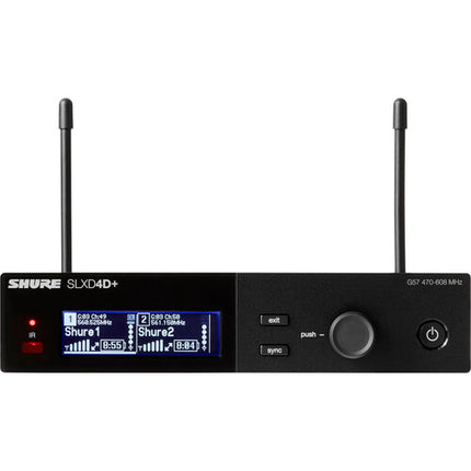 Shure SLXD4D+ receptor inalámbrico digital doble canal 138 MHz rango sintonía