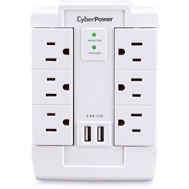 CyberPower CSP600WSURC2 Protector de Sobretensión Profesional 1200 Julios 2 Puertos USB