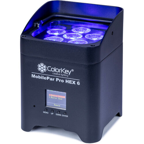 ColorKey MobilePar Pro Hex 6 Luz LED RGBAW+UV 15H Batería Estuche Carga 8-Pack