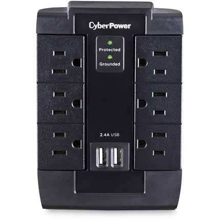 CyberPower P600WSURC1 Protector de sobretensión 6 tomas 1200 julios 2 USB