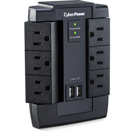 CyberPower P600WSURC1 Protector de sobretensión 6 tomas 1200 julios 2 USB