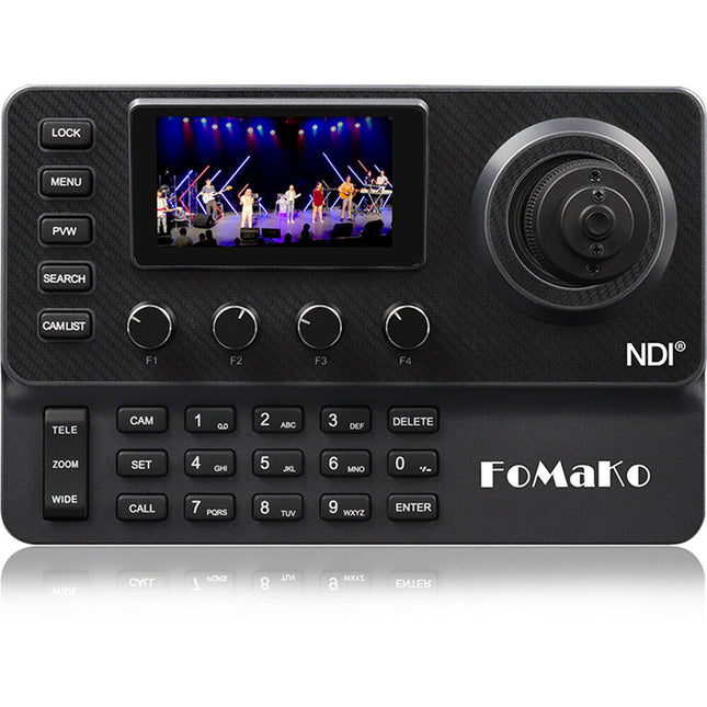 FoMaKo KC606N Controlador de Cámara PTZ NDI con Joystick 4D y Pantalla 3"