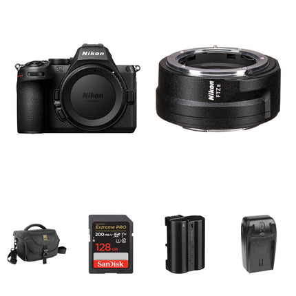Nikon Z5 II Cámara sin Espejo con Adaptador FTZ II Sensor 24.5MP y Kit Essentials+ 128GB