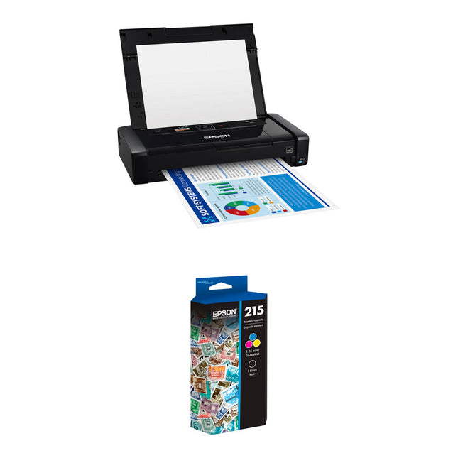 Epson WorkForce WF-110 Impresora Inkjet Móvil WiFi Resolución 5760x1440 dpi Kit Cartuchos T215 DuraBrite