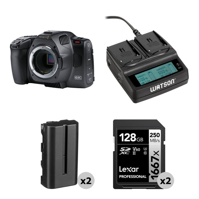 Blackmagic Design Pocket Cinema Camera 6K Kit Cámara Cine 6K 50 fps 2 Baterías 2 Tarjetas SD