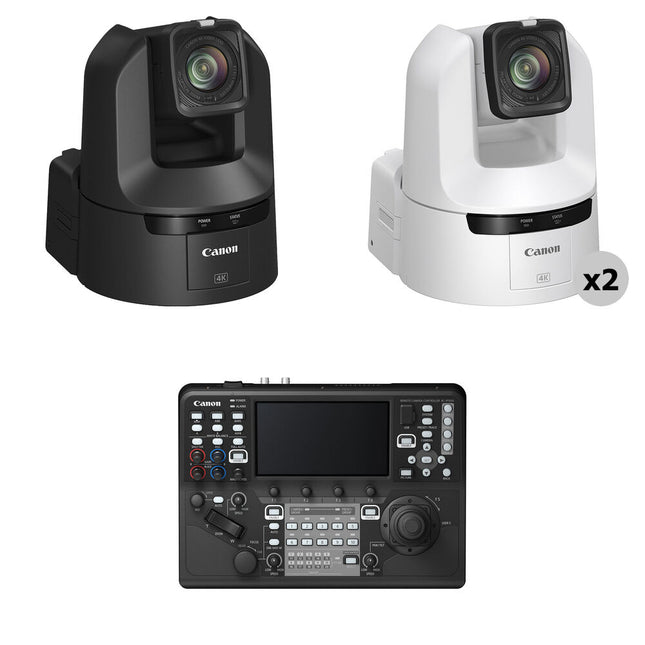 Canon CR-N350 Kit de 3 Cámaras PTZ con Zoom 20x y Controlador Touchscreen 7"