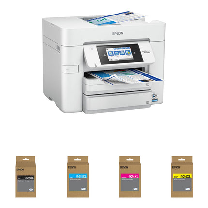 Epson WorkForce Pro WF-C4810 Impresora multifunción color 4800 dpi 25 ppm con kit 4 cartuchos DURABrite Ultra T924XL
