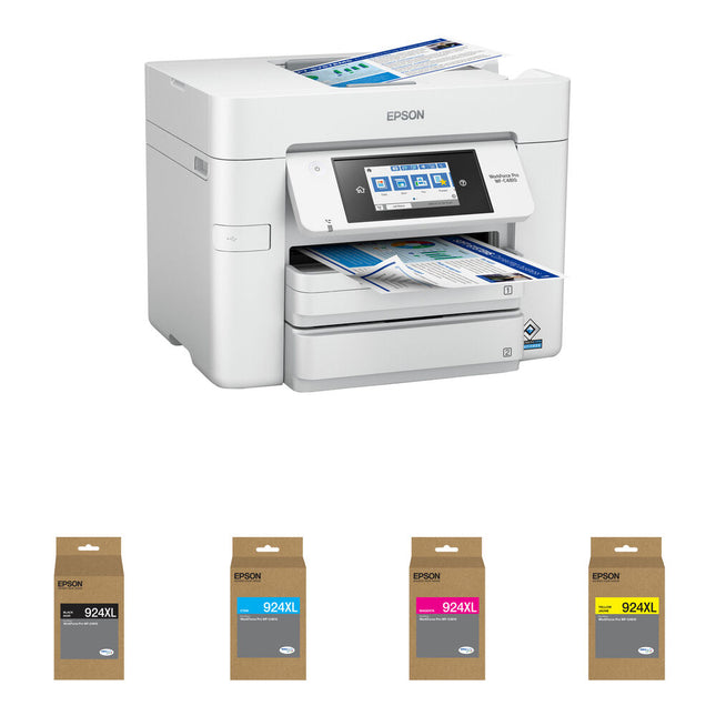Epson WorkForce Pro WF-C4810 Impresora multifunción color 4800 dpi 25 ppm con kit 4 cartuchos DURABrite Ultra T924XL