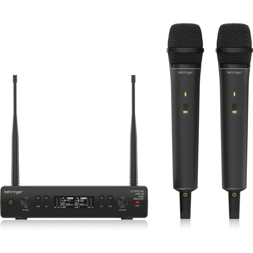 Behringer XTM1-35 Sistema de micrófono inalámbrico vocal dual 2 personas 200 pies rango cardioide