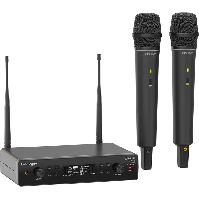 Behringer XTM1-35 Sistema de micrófono inalámbrico vocal dual 2 personas 200 pies rango cardioide