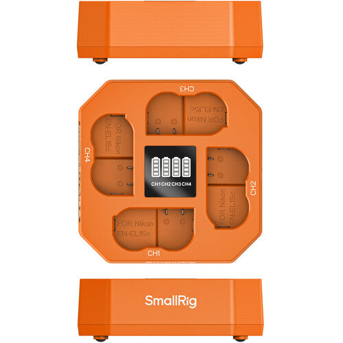 SmallRig EN-EL15C Cargador de Baterías Cuádruple con Indicadores LED