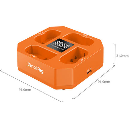SmallRig EN-EL15C Cargador de Baterías Cuádruple con Indicadores LED