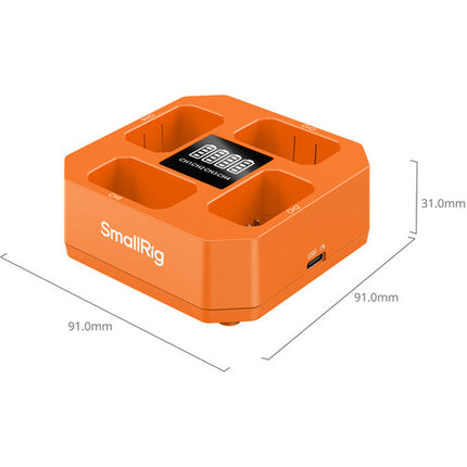 SmallRig Cargador de Baterías NP-FW50 Cuádruple con Indicadores LED