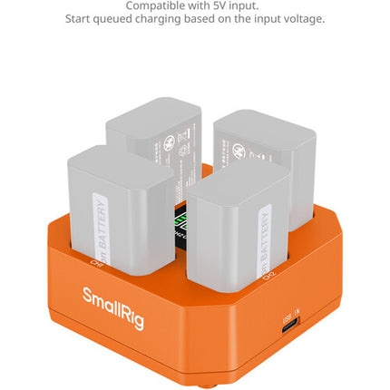 SmallRig Cargador de Baterías NP-FW50 Cuádruple con Indicadores LED