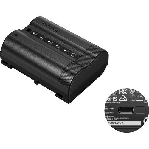 SmallRig EN-EL15C Batería USB-C para Nikon Capacidad 2600mAh Display LED
