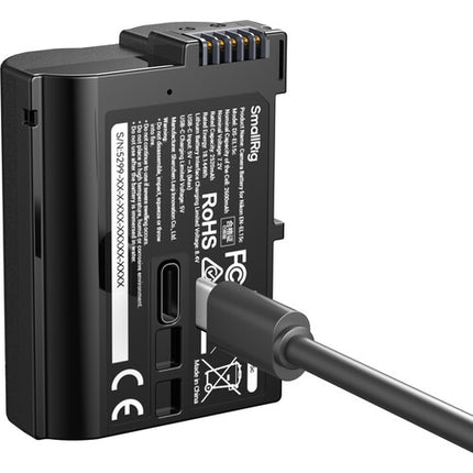 SmallRig EN-EL15C Batería USB-C para Nikon Capacidad 2600mAh Display LED