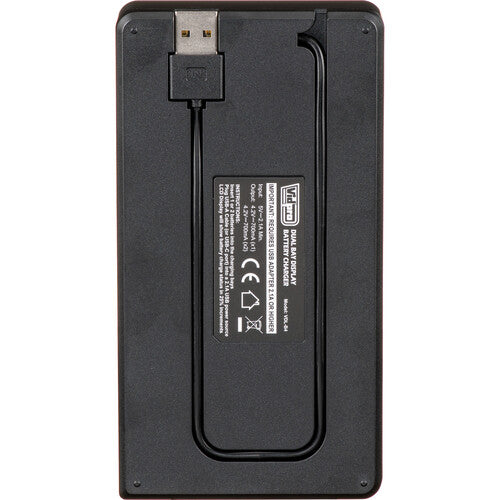 Vidpro Dual-Bay Cargador LCD para Baterías SJCam con Pantalla USB-A USB-C