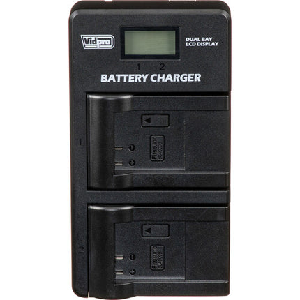 Vidpro Dual-Bay Cargador LCD para Baterías SJCam con Pantalla USB-A USB-C