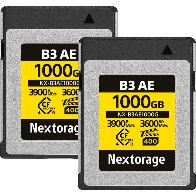 Nextorage 1TB NX-B3AE Tarjeta de Memoria CFexpress 4.0 Tipo B 3900 MB/s Lectura 3600 MB/s Escritura 2 Pack
