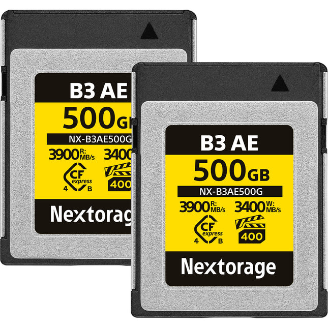 Nextorage 500GB NX-B3AE Tarjeta de Memoria CFexpress 4.0 Tipo B 3900MB/s 3400MB/s 2-Pack