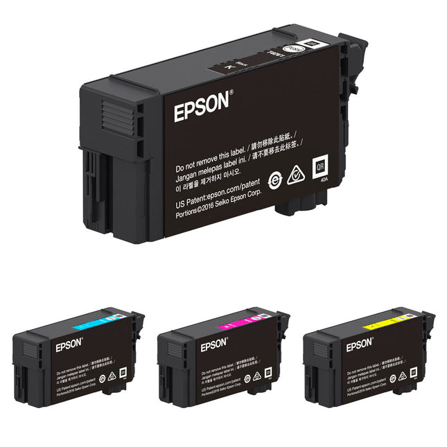 Cartuchos de tinta Epson UltraChrome XD2 T40V negro y color para impresoras SureColor 50mL y 26mL