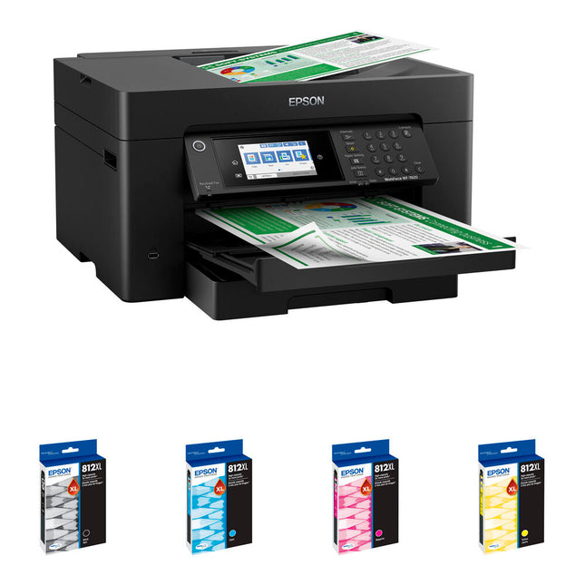 Epson WorkForce Pro WF-7820 Impresora Multifunción Inkjet 4800x2400 dpi 50 Hojas ADF Kit T812 alta capacidad