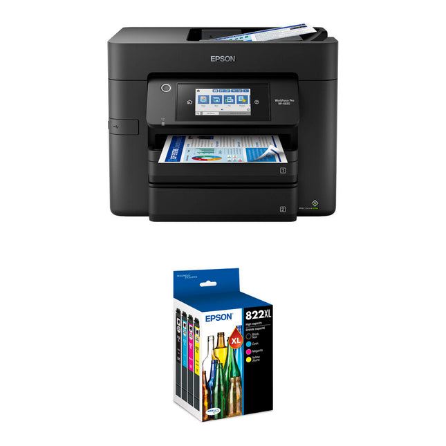 Epson WorkForce Pro WF-4830 Impresora Multifuncional con Resolución 4800 x 2400 dpi y Cartucho Negro T822XL