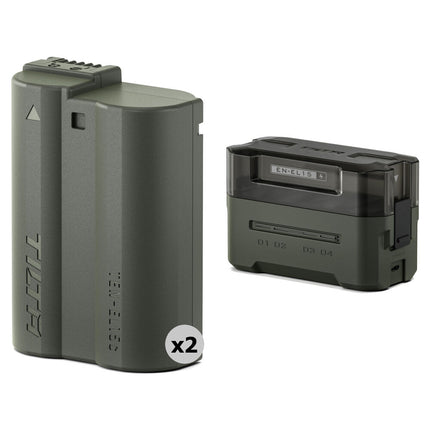 Tilta EN-EL15C Kit de Baterías 2400mAh y Estación de Carga USB-C Verde
