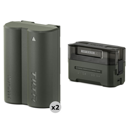 Tilta Kit de Baterías NP-W235 2400mAh con Estación de Carga Verde
