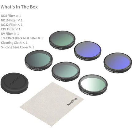 SmallRig Kit de 6 Filtros para DJI Osmo Action 6 ND8 ND16 ND32 CPL UV