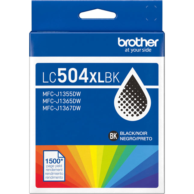 Brother LC504XL Cartucho de Tinta Negro Alto Rendimiento 1500 Páginas para Impresoras INKvestment