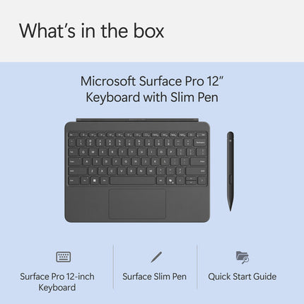 Microsoft 12" Surface Pro Funda Teclado con Slim Pen 2 Slate Bluetooth 5.0
