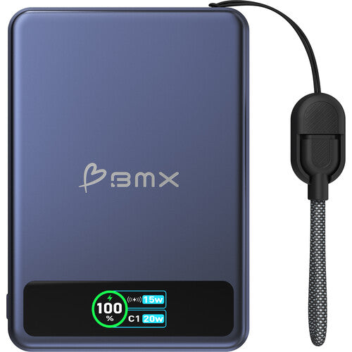 BMX SolidSafe Power Bank 5000mAh 20W Carga Inalámbrica Azul