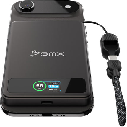 BMX SolidSafe Power Bank 5000mAh 20W Carga Inalámbrica Negra